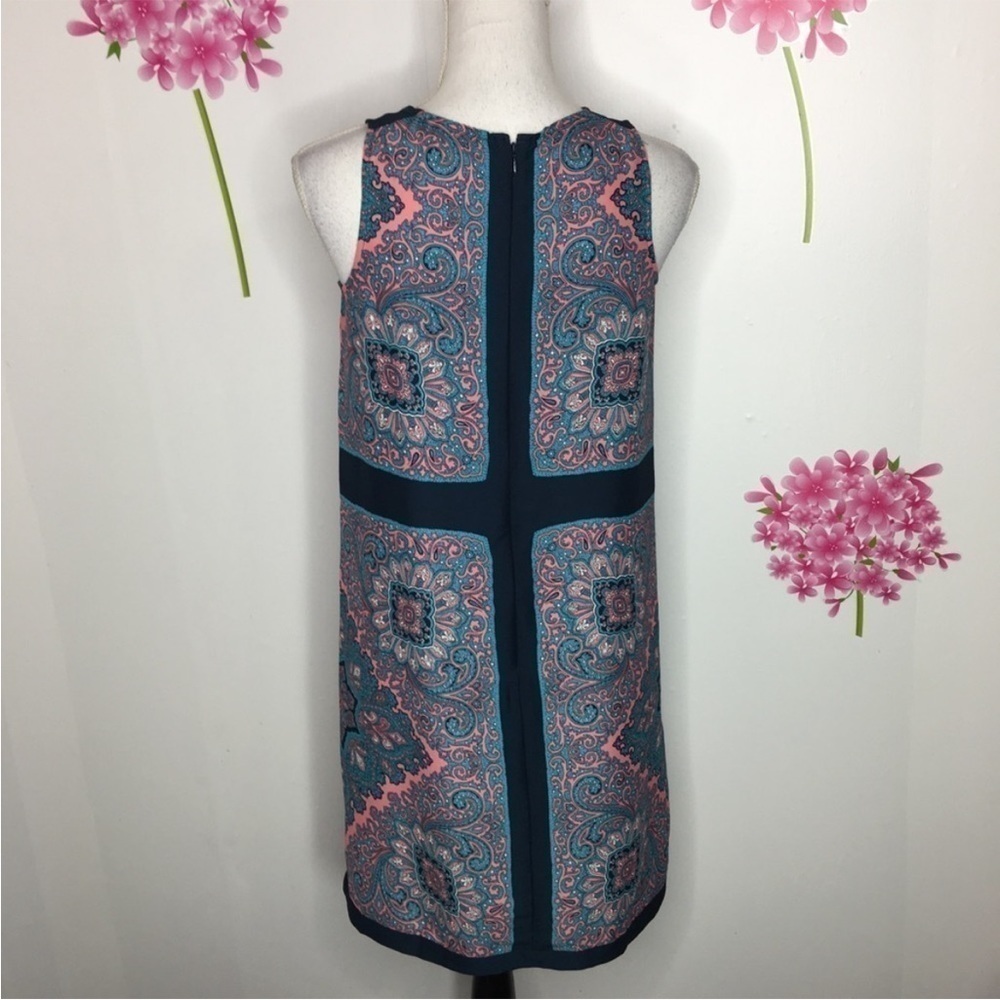 Ann Taylor Loft Paisley Sleeveless Shift Dress Sz XS EUC - Picture 6 of 10